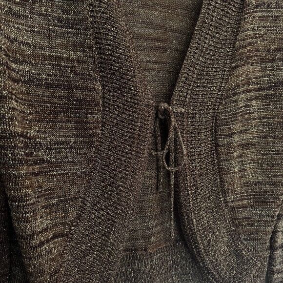 Chico's Women Sweater Sz XL/3/16 Odessa Bronze Metallic Retro Preppy City Party - Picture 7 of 7